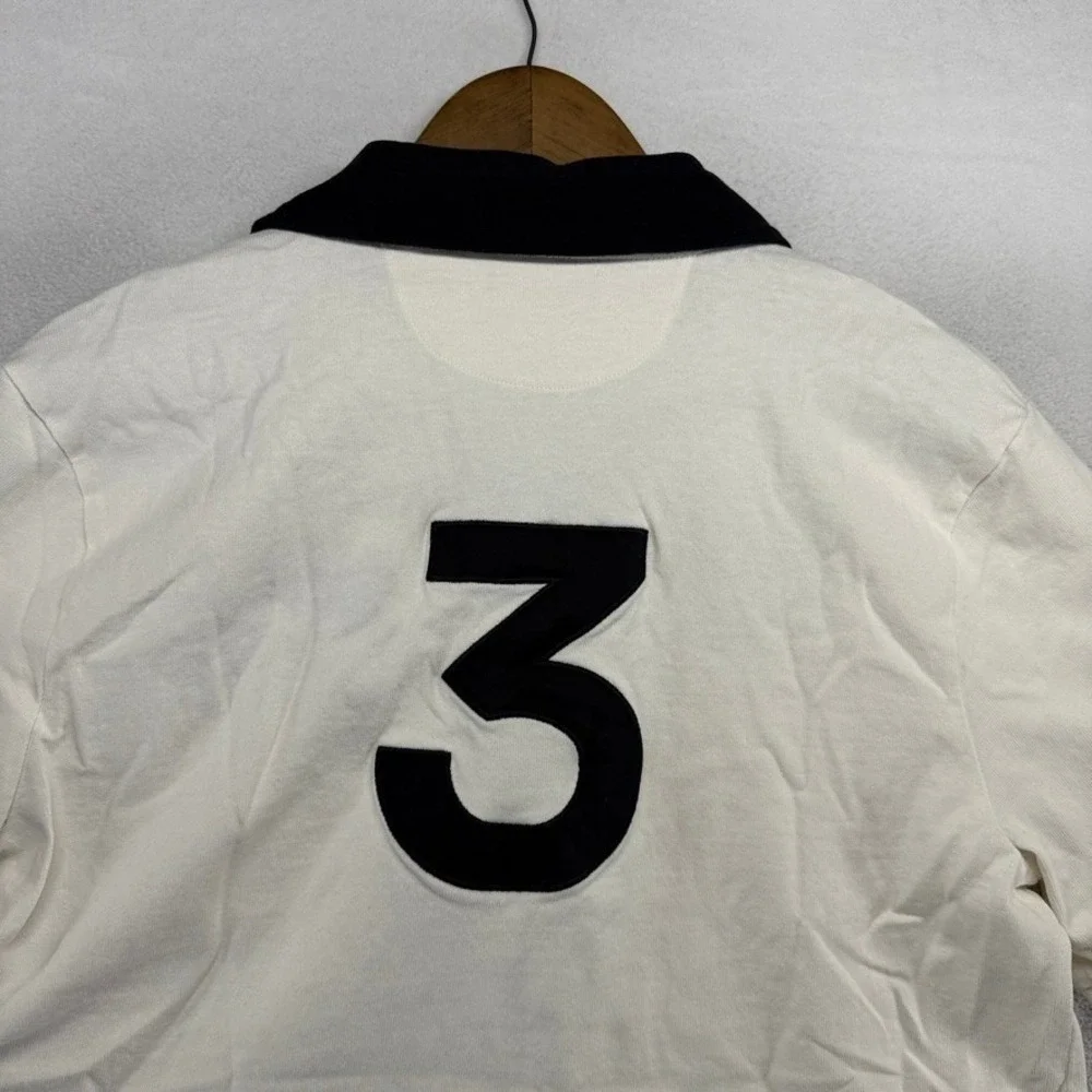 Ralph Lauren Polo Shirt men's medium White Two Horseman Crest Big Pony Johnny